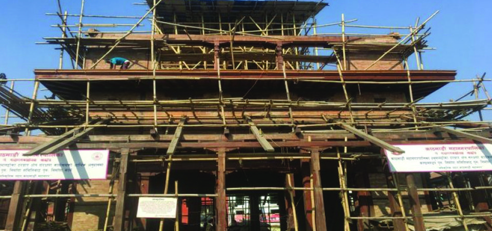 काष्ठमण्डप पुनःनिर्माण ९० प्रतिशत सकियो