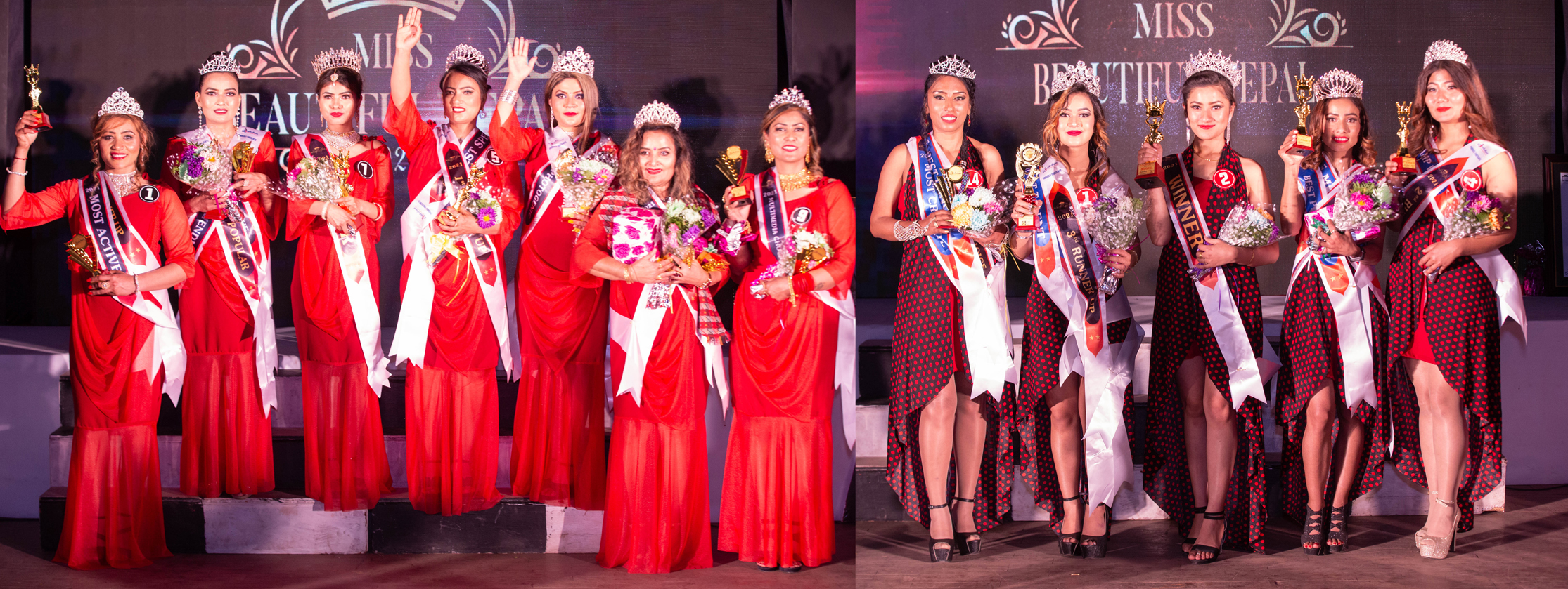 पूर्णिमा क्षत्री मिस व्युफिुल नेपाल २०२१ र पवित्रा वञ्जारा मिसेस व्युटिफुल नेपाल २०२१ को ताज चुमे