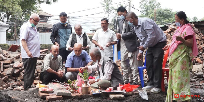 टेकूस्थित पचली भैरव मन्दिरको पाटी पुनर्निर्माण सुरु